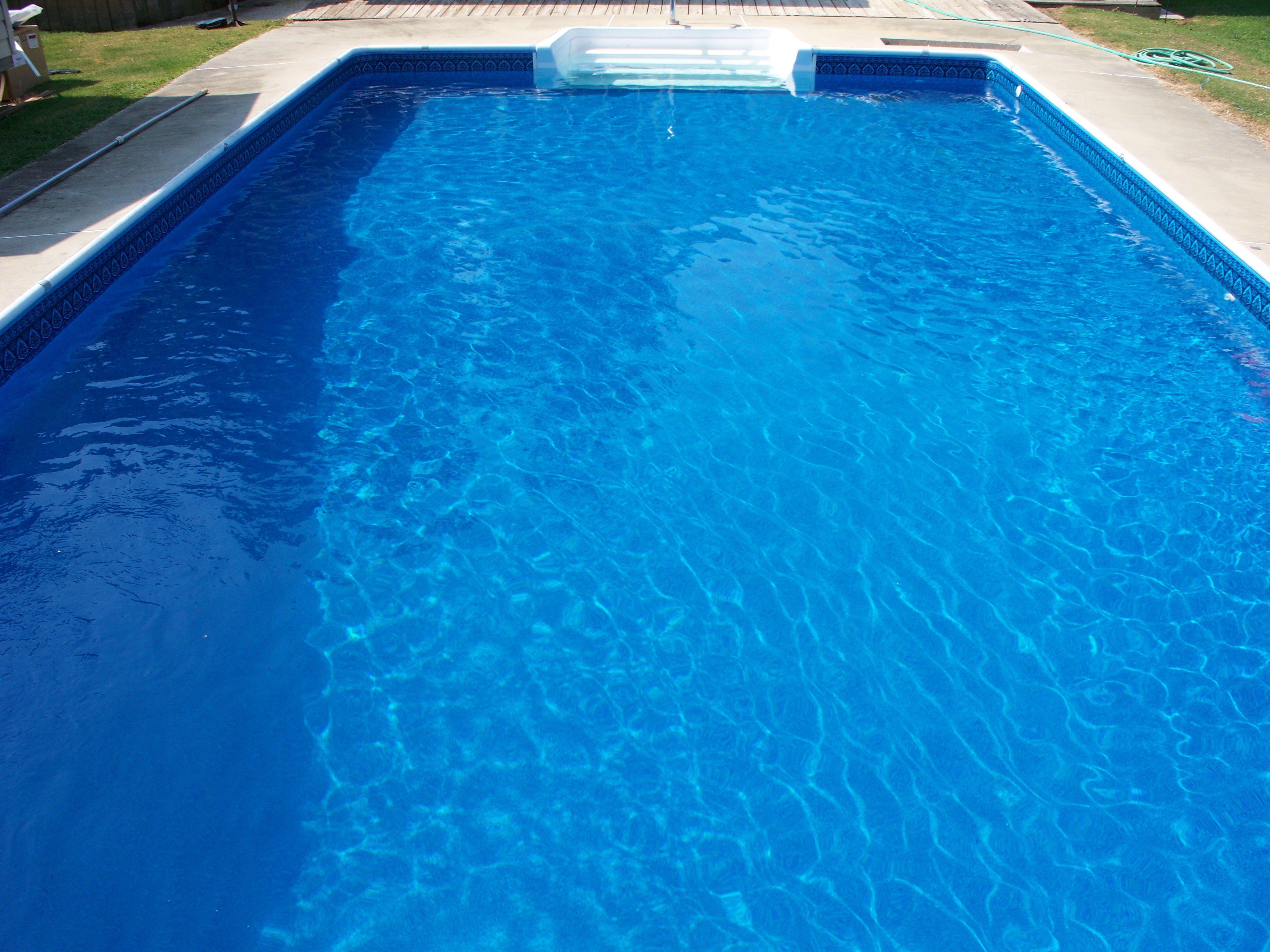 New vinyl liner installed in in-ground pool &mdash; Lumpkin residence
