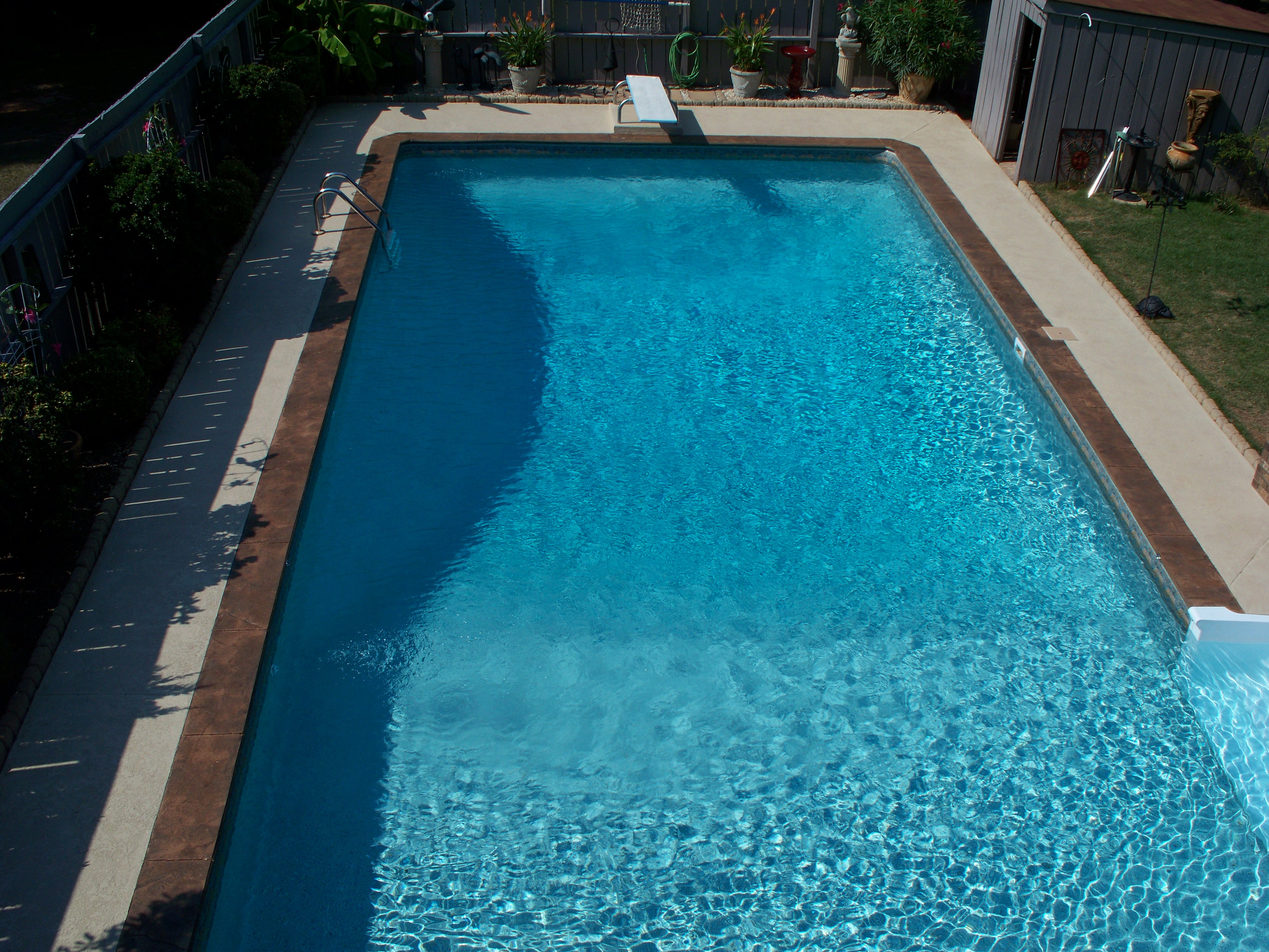 Pool liner installation &mdash; final stages with water filling